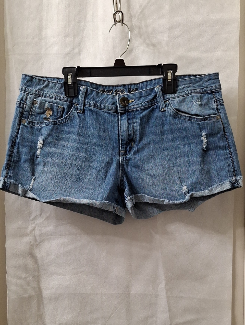 U.S. Polo Assn. Light Blue Distressed Denim Cutoff Shorts